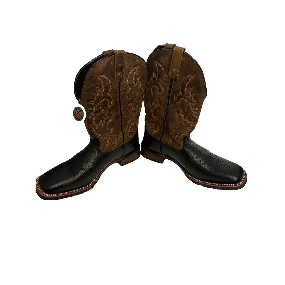 Laredo Topeka Square Toe Cowboy Mens Black, Brown Dress Boots 7824 - Size 12